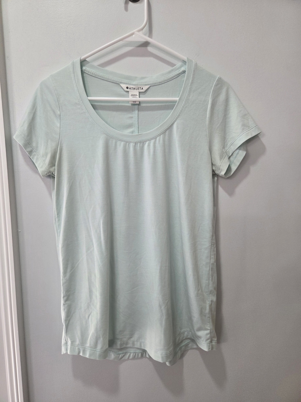 Athleta Women's Scoop Neck Short Sleeve Tee - Light Mint XXS
